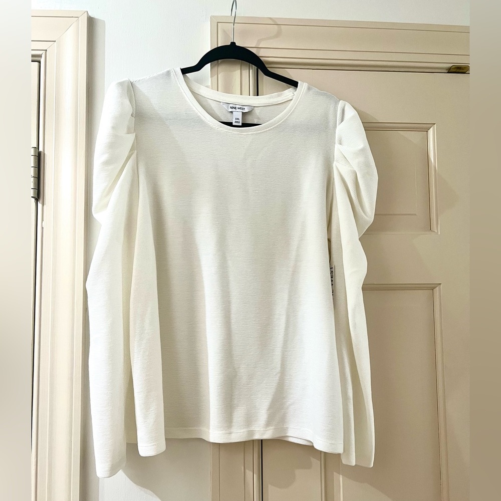 Nine West White Long Sleeve Top